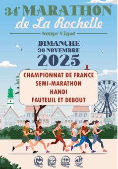 Affiche France de semi-marathon 2025 - La Rochelle